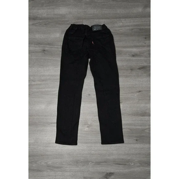 Levi's 502 Regular Fit Jeans Boys 12 Reg Black Denim Stretct Adjustable waist - Picture 2 of 10